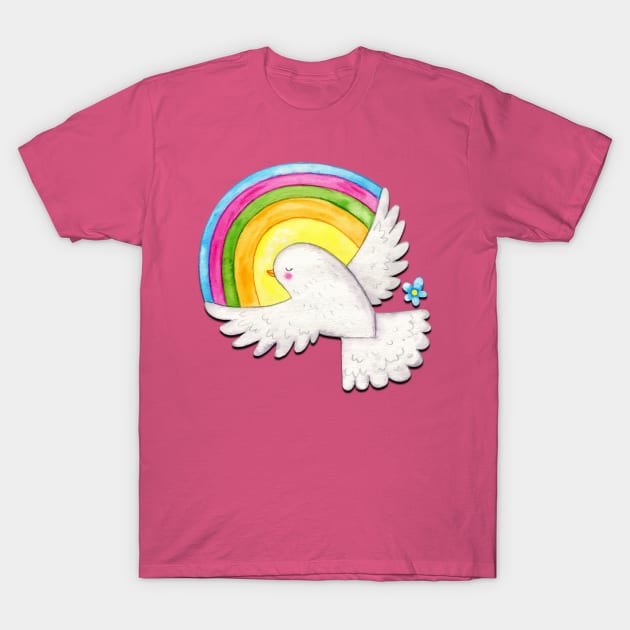 Rainbow Dove T-Shirt by AlondraHanley